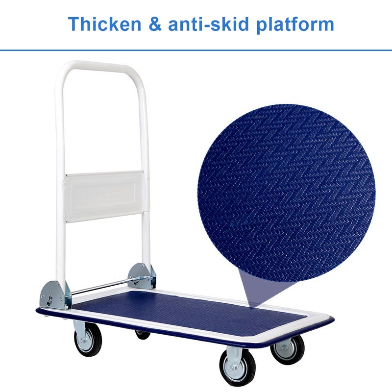 Giantex 10 330lbs Platform Cart Dolly Folding Foldable Moving Warehouse Push Hand Truck - Image 3